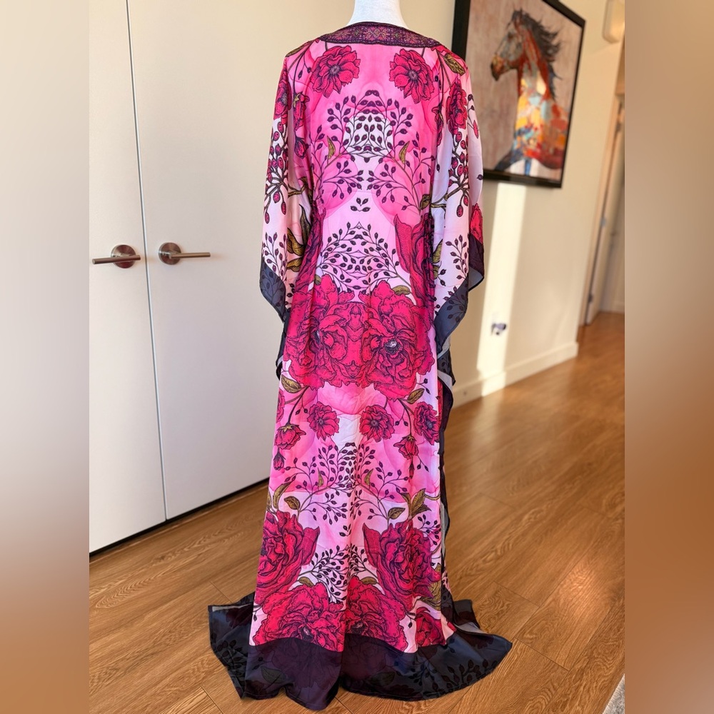 Vibrant Pink Floral Maxi Dress - Picture 8 of 13